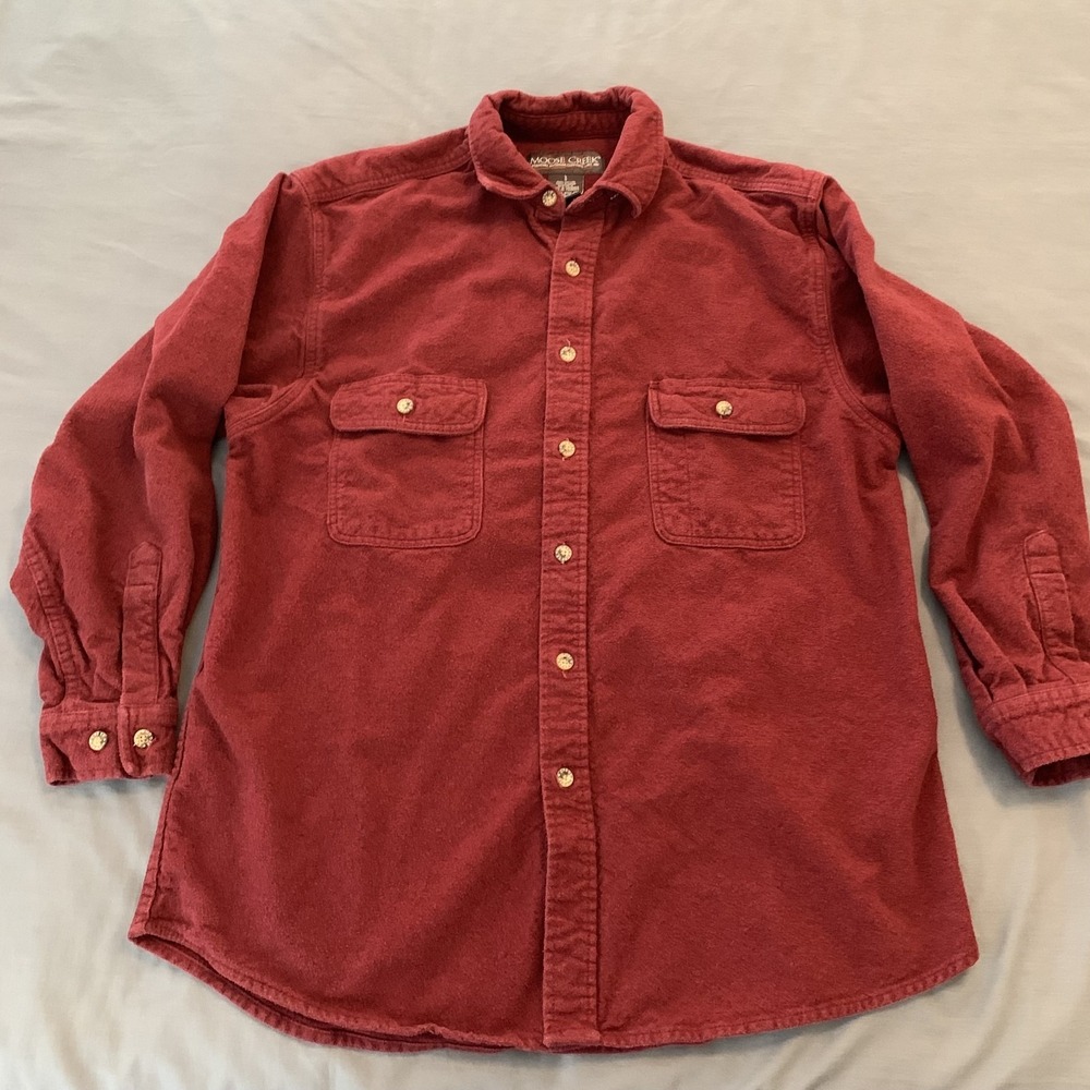 Moose Creek Shirt Mens Large Red Flannel Button Front Long Sleeve Outdoor Casual